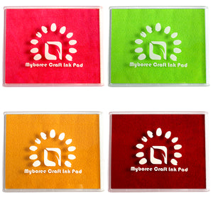 Myboree Craft Washable Square Large Ink Pads Stamps for Kids DIY Projects Scrapbooking Stamping 4 Colors Set