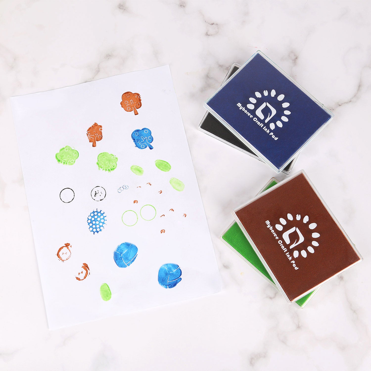 Myboree Craft Washable Square Large Ink Pads Stamps for Kids DIY Proje