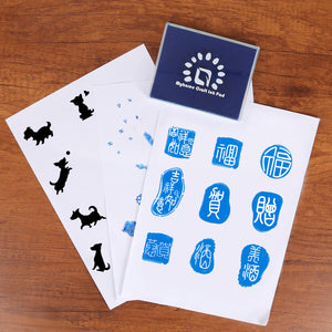 Myboree Craft Washable Square Large Ink Pads Stamps for Kids DIY Projects Scrapbooking Stamping 4 Colors Set 2