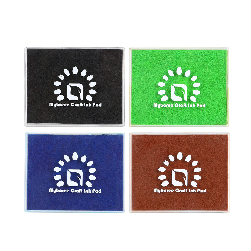 Myboree Craft Washable Square Large Ink Pads Stamps for Kids DIY Projects Scrapbooking Stamping 4 Colors Set 2
